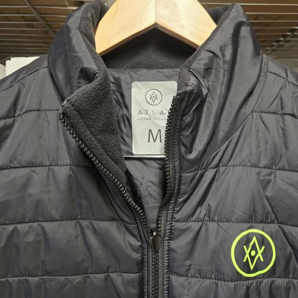 Atlas Ocean Voyages Men’s Puffer‎ Vest Sz M Black Insulated Outdoor Description: